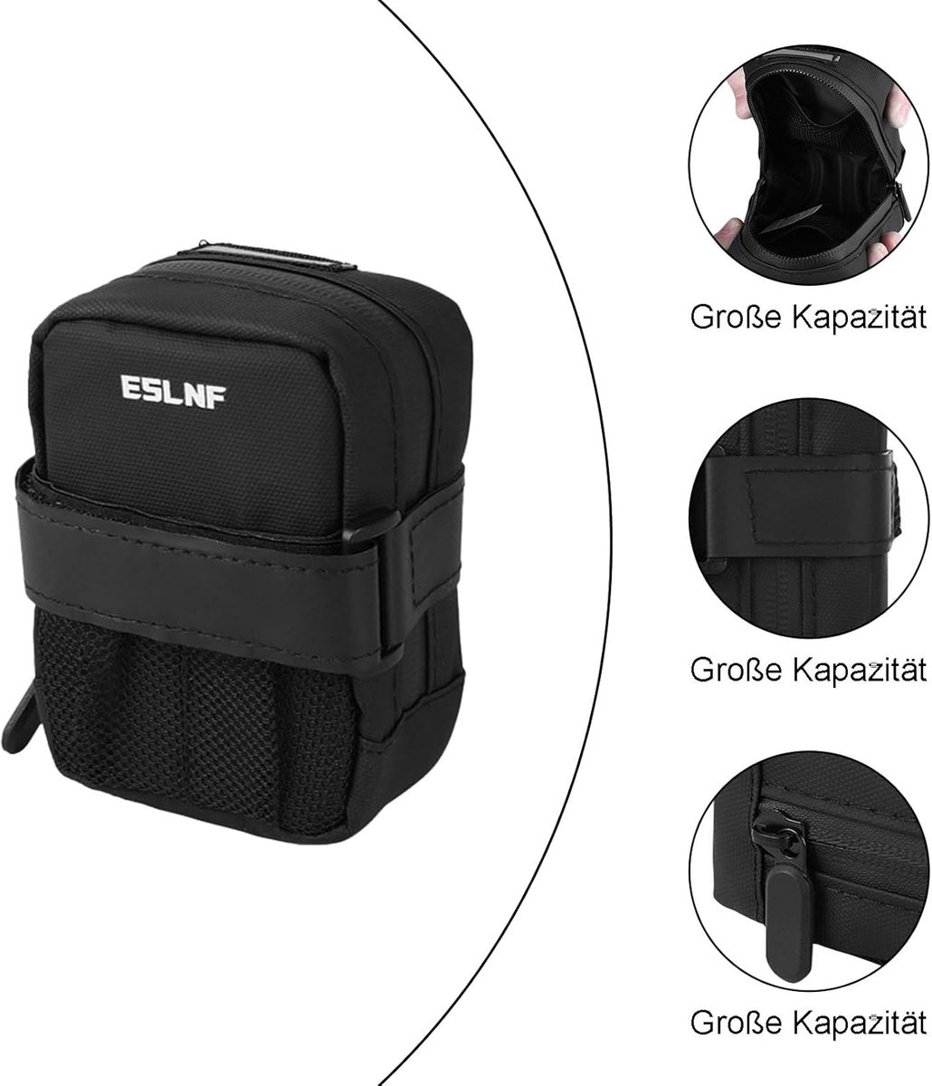 SnelShoppen - Waterdichte Zadeltassen voor Fiets - Mini Fietstas 12x9x5cm - Draagbare Zwarte Zadeltassen voor Racefietsen, Mountainbikes en Stadsfiets