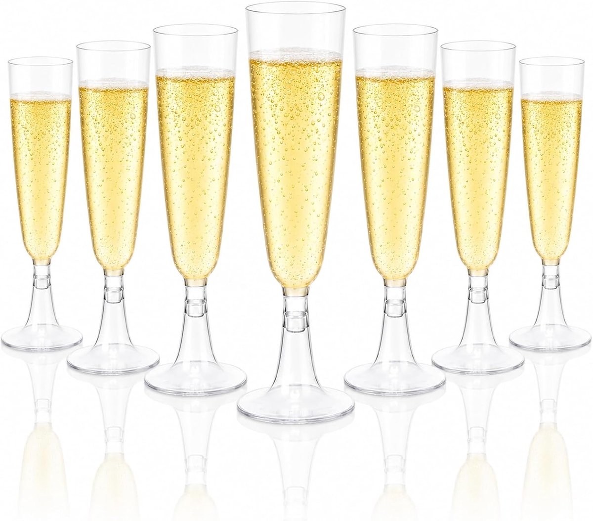 SnelShoppen - 30 Plastic Champagneglazen 150 ml Herbruikbaar - Transparante Flûtes voor Bruiloft, Verjaardag, Feest, Picknick