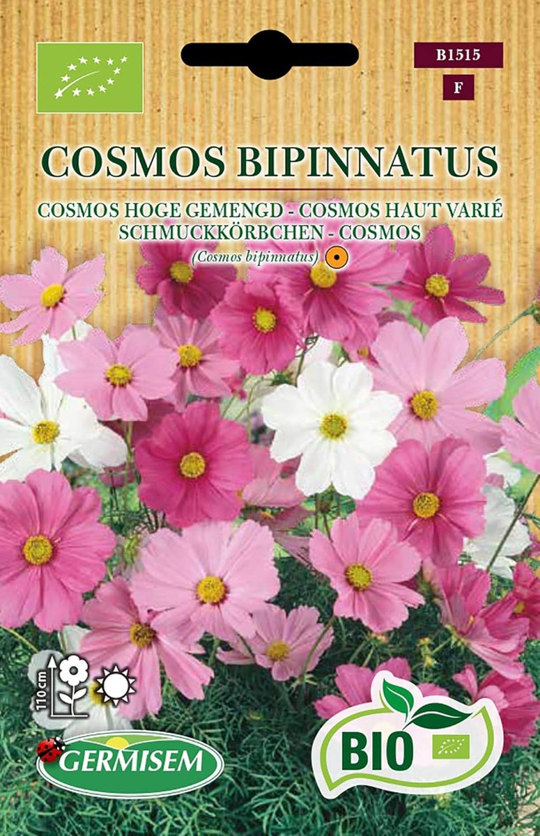 SnelShoppen - Cosmos Zaad Eco-vriendelijk 2g - Mix van Roze, Rood, Paars en Witte Bloemen - Perfect voor Tuin, Boeketten en Aantrekken van Bijen