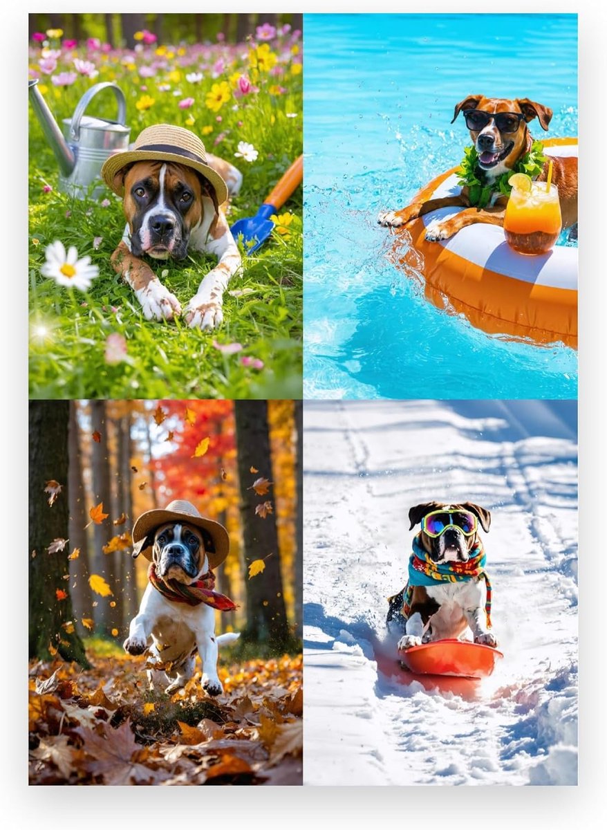 SnelShoppen - Boxer Kalender 2027 A4 - Praktische Wandkalender met Boxer Pup Illustraties - Nederlandse Editie voor Thuis en Op Kantoor