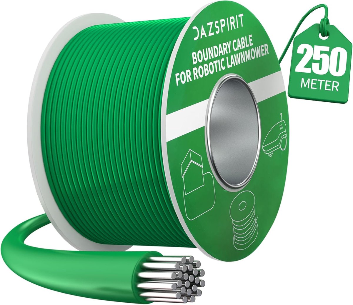 SnelShoppen - 250 m Girth Cable voor Robotmaaier, Universele Accessoires voor Elektrische Grasmaaiers, Weerbestendig en Precisie, Compatibel met Diver