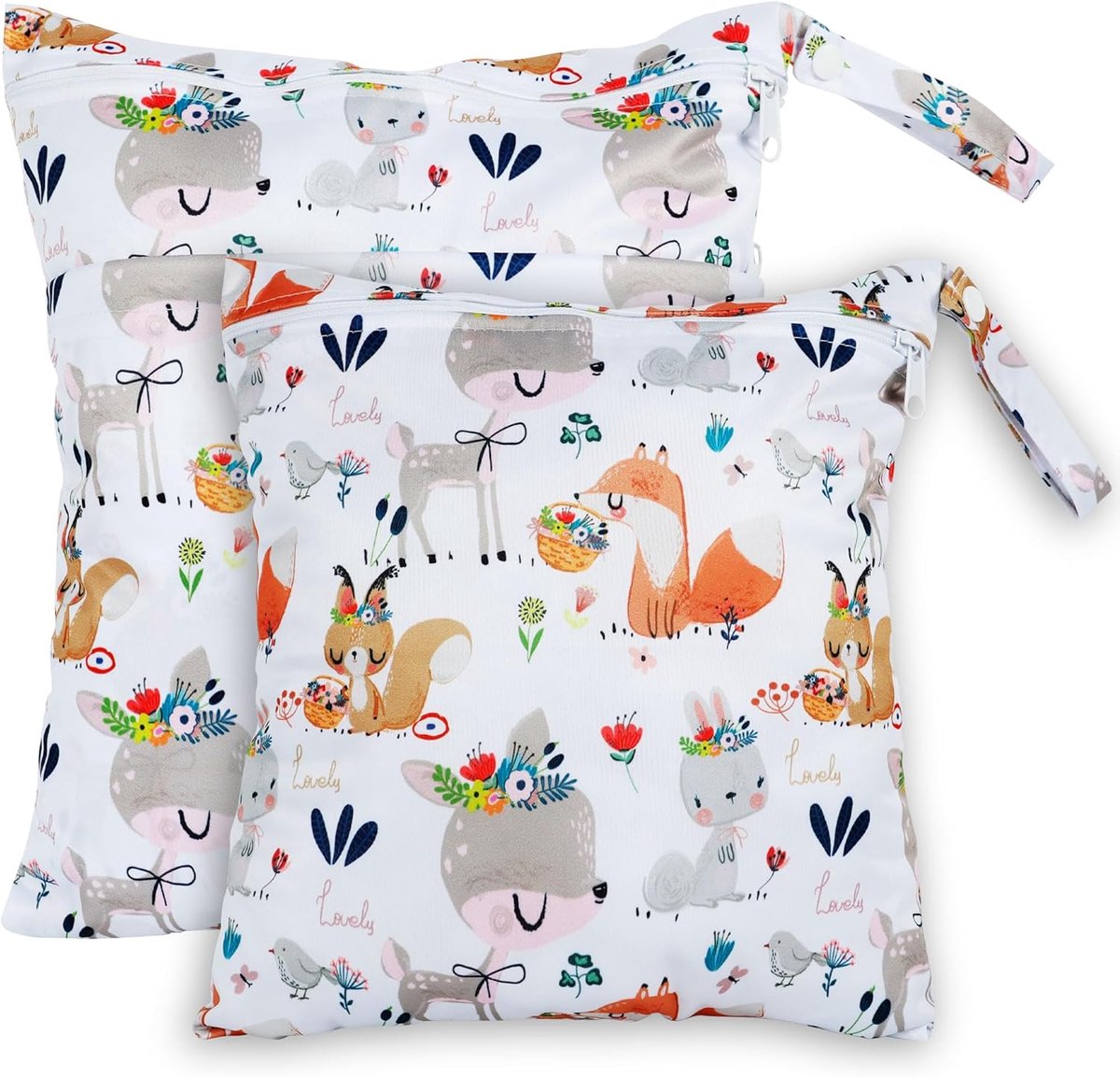 SnelShoppen - Set van 2 Grote Wetbags voor Kinderdagverblijf, Waterdichte Nasstasche voor Luier Organisatie, Persoonlijke Nassbeutel voor Baby Kleding
