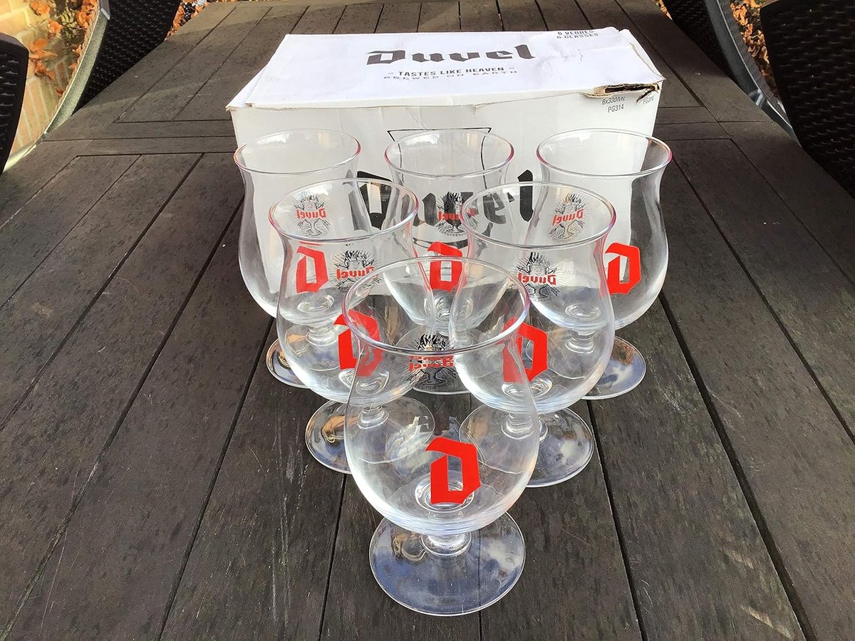 SnelShoppen - Duvel Glazen Set van 6 - 33 cl - L'Art de Serve - Perfect voor Feesten, Tuin en Keuken - Elegante Bierglazen voor Bourgondische Genieter