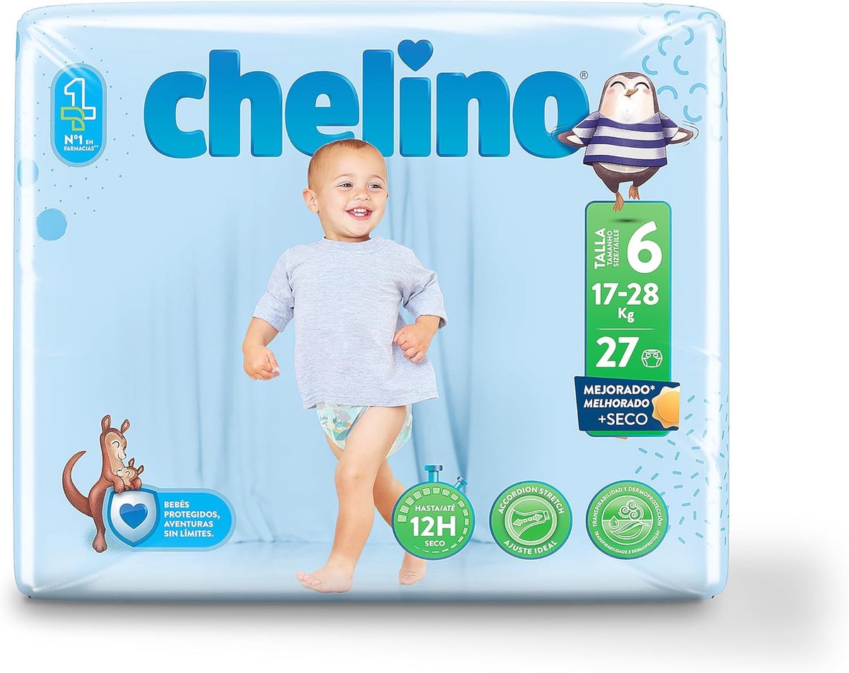 SnelShoppen - Designer Wegwerpluiers Baby Fashion Love Talla 6 17-28 kg - Hypoallergene Luiers met Aloe Vera, 27 Stuks - Ergonomisch en Lekvrij voor C