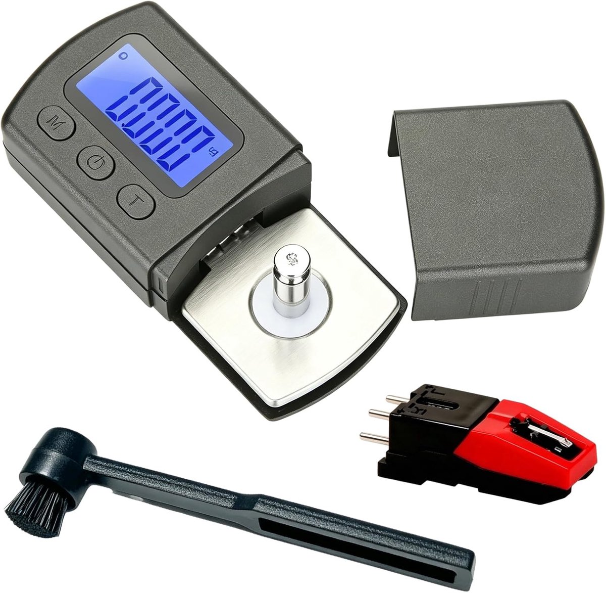 SnelShoppen - 3 Stuks Platenspeler Instellingsset - Mini Draaitafel Stylus Force Schaaltester - USB Platenspeler Naald en Platenspel Naaldborstel - Pr