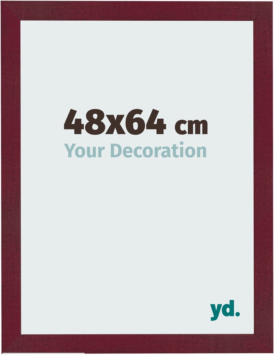 Your Decoration - Fotolijst 48x64 cm - MDF - Wijnrood Geveegd - Bologna