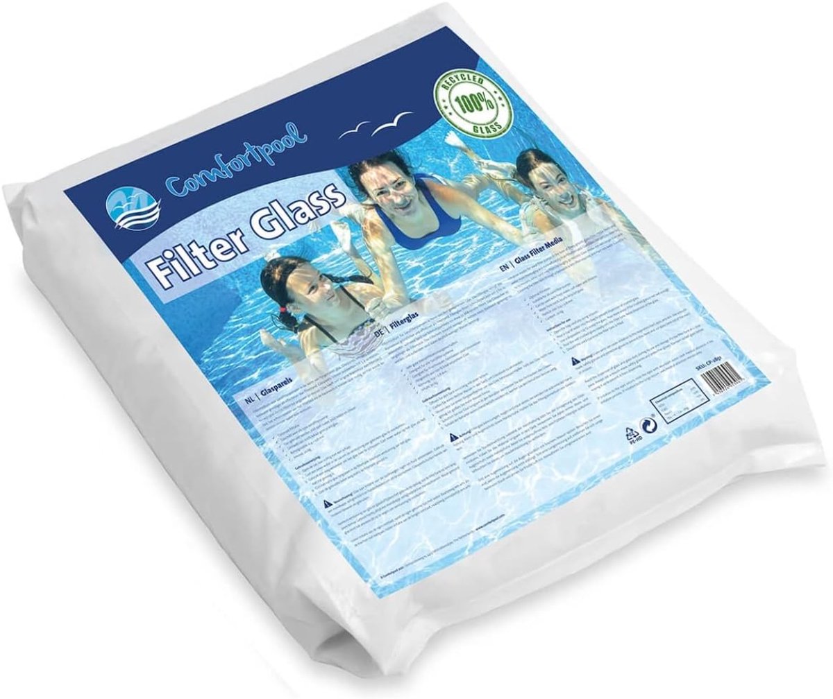 SnelShoppen - Filterglas voor Duurzame Zwembadfiltratie - 20 kg - Efficiënt Filtermedium voor Helder Water - Langdurig en Waterbesparend