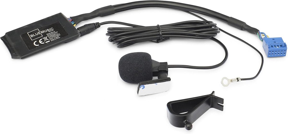 SnelShoppen - Hands-free Bluetooth Audio Adapter 12-pin Quadlock voor VW & Skoda RCD RNS MFD2 vanaf Juli 2010 - Inclusief Microfoon en 2m Kabel