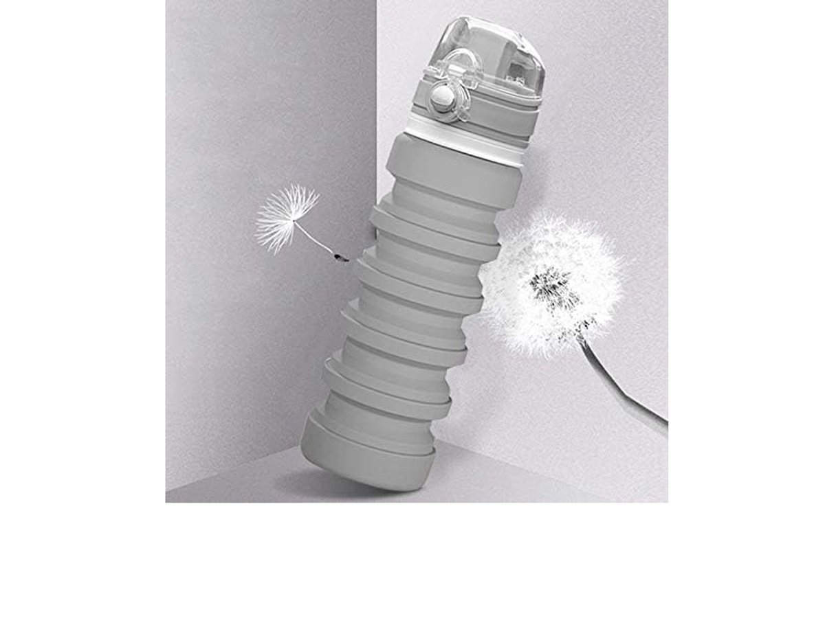 500 ml buitenshuis reis – opvouwbare siliconen telescopische waterkoker – sportbeker – drinkfles (kleur: grijs).L