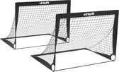 VirtuFit Pop-Up Voetbaldoelen Set - Voetbalgoals - 120 x 90 cm - Groen - Opvouwbaar - Inclusief draagtas - Eenvoudig op te zetten - Set van 2