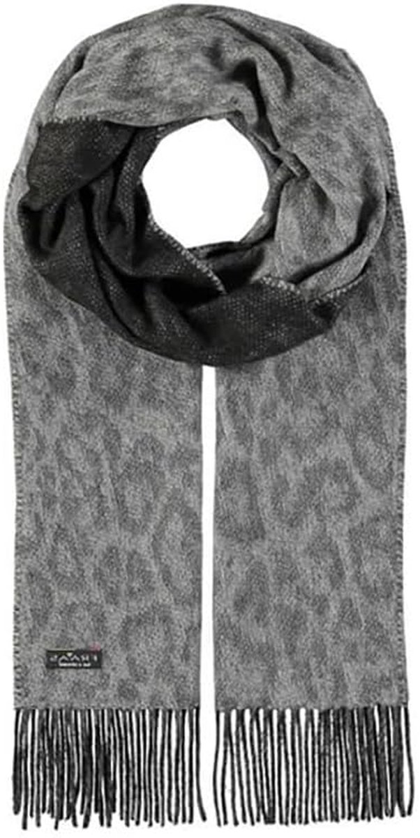 Dierenprint Sjaal - Accessoire Dames - Warmte en Stijl - Huidvriendelijk Materiaal - 200x35 cm - Zwart