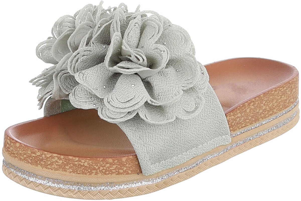 Dames slipper - bloemendetail - dagelijks gebruik Mt:38
