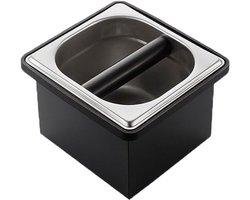 Koffie Knock Box - Koffiedik Bak - Espresso Afval Beheren - Roestvrij Staal met Demping