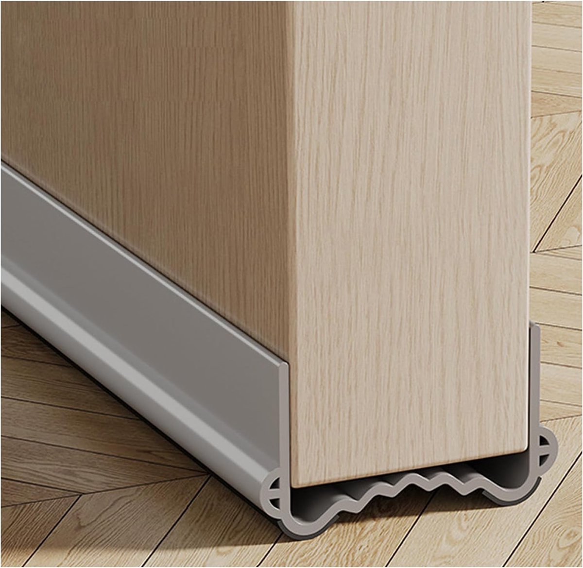 SnelShoppen - Tochtstopper Deur 100 cm Zelfklevend met Dubbele Afdichting, Tochtstrip voor Onderkant Deur, Grijs, 3,5-5,5 cm Breed, Bespaar Energie, V