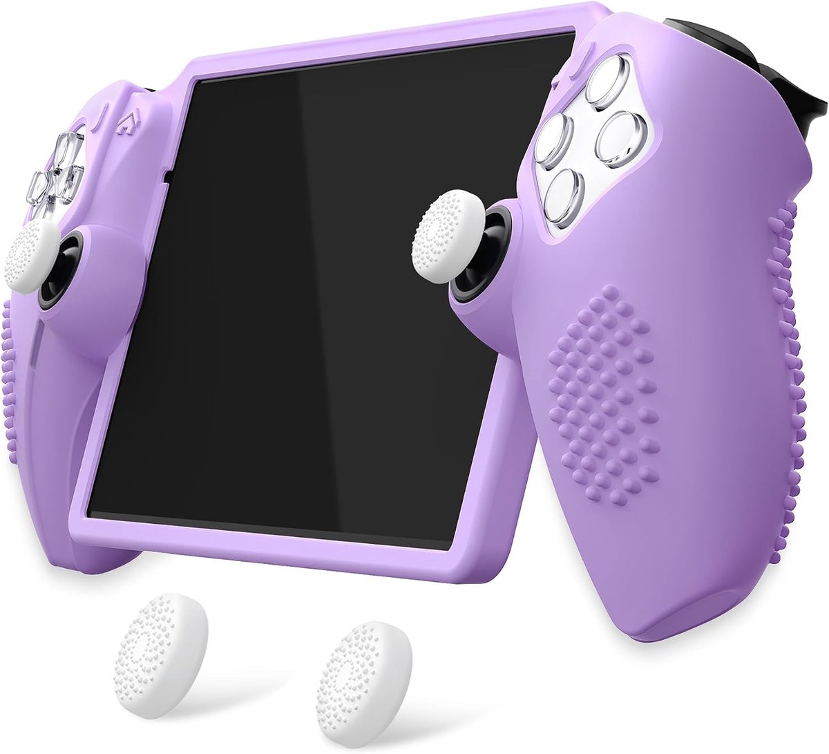 SnelShoppen - PlayVital Silicone Beschermhoes voor PS Portal, Anti-Slip Controller Cover met Thumb Grips - Mauve Purple (3D Studded Edition)