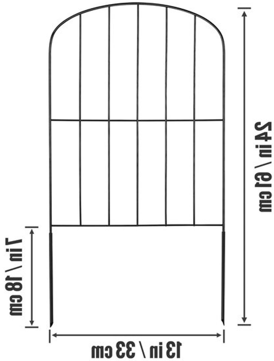 Tuinhek - Hek - Tuinhekken - Tuinpoort - Tuinhekjes Metaal - 24x13 in - Sierhekset zonder 