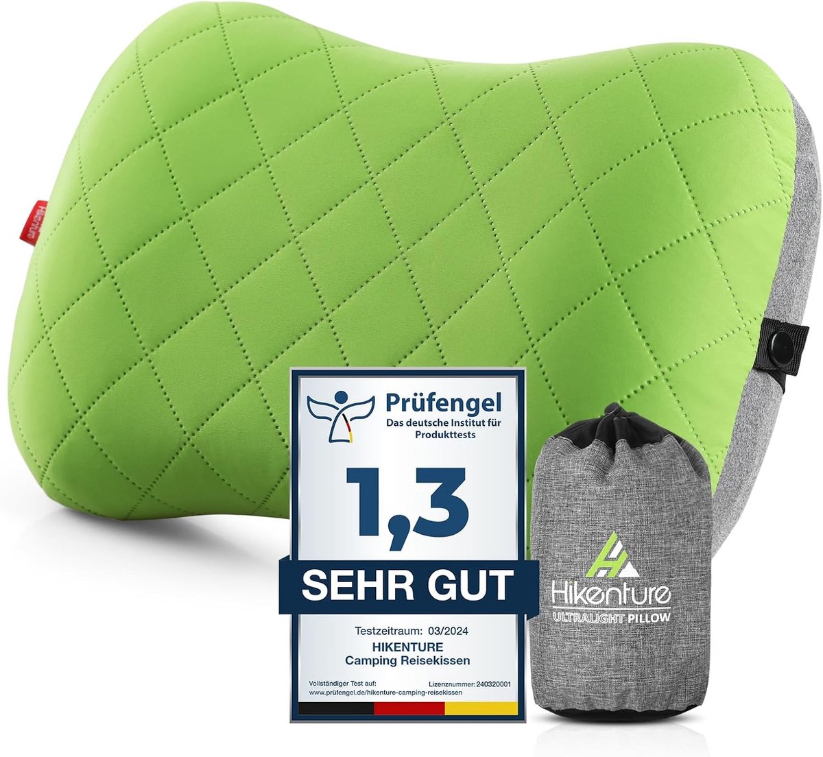 SnelShoppen - Opblaasbaar Camping Reis Kussen met Verwijderbare Kussenhoes, Ergonomisch en Comfortabel Neuskussen voor Reizen en Buitenactiviteiten -