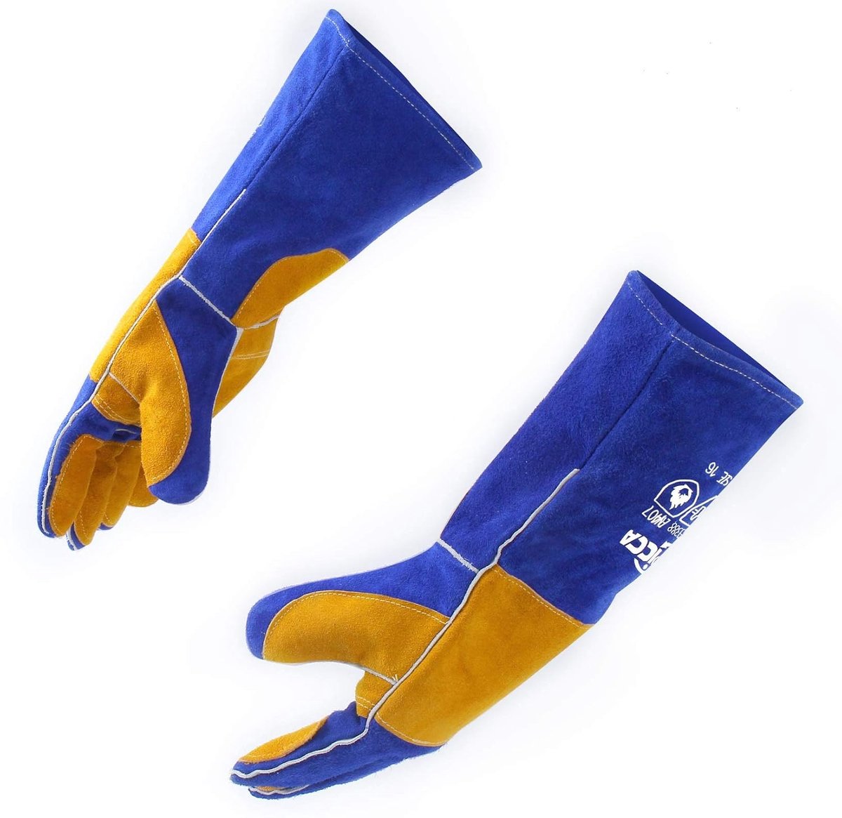 Thijox - Brandwerende Lederen Handschoenen voor Oven, Grill en Open Haard - Hittebestendig, Lange Mouwen, Kevlar Stiksel, Zwart, Perfect voor BBQ, Sme