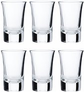 Cosy & Trendy Shotglazen - 12x stuks - glas - 35 ml - Shotjes - Shotglas - borrelglazen