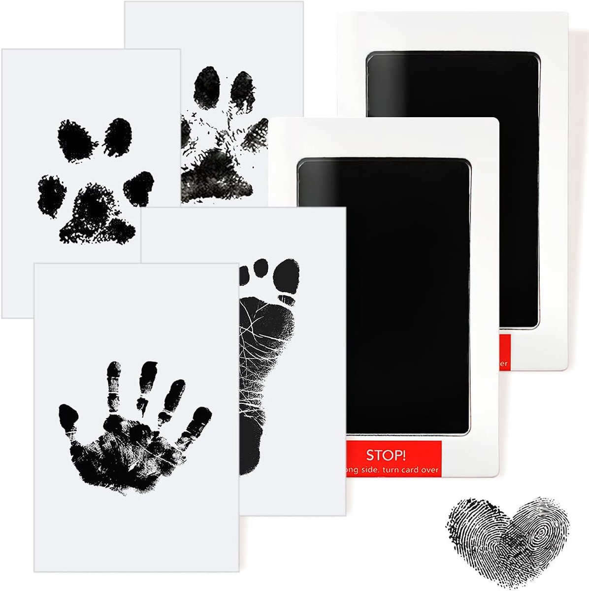 SnelShoppen - Baby Voet en Handafdrukset voor Baby's, Inktset voor Hand- en Voetafdrukken, Voor Jongens en Meisjes, Contactloze Stempelset voor Pasgeb
