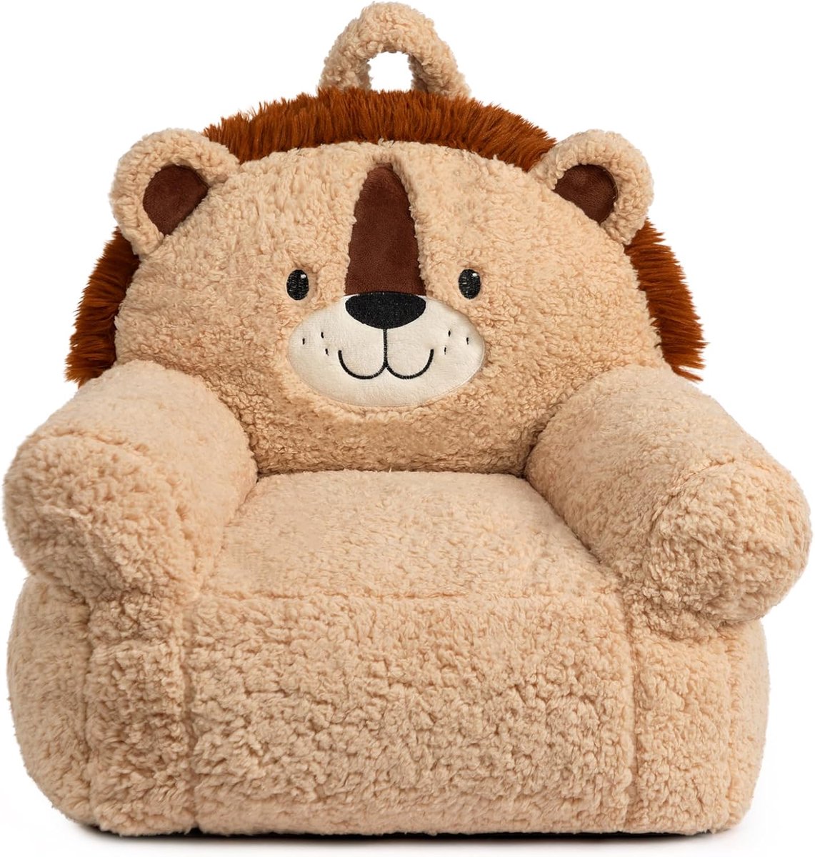 SnelShoppen - Kinder Sofa voor Peuters, Schuim Gevoerde Armstoel met Leeuw Design, Comfortabel en Cosy voor Jongens en Meisjes, Ideaal voor Thuis en S