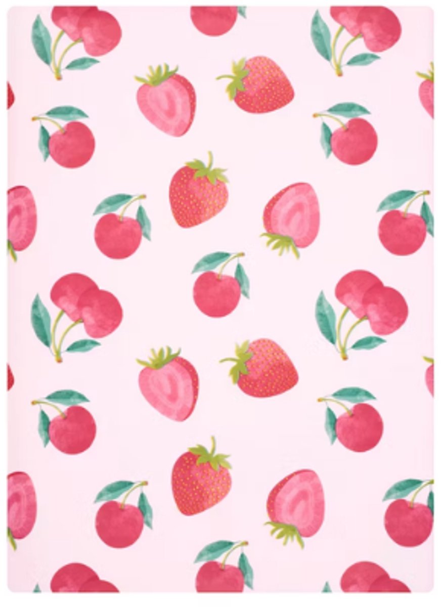 Tafelkleed – 140x240 cm | Aardbeien & Kersen Print | Afwasbaar Easy Wipe Tafelkleed – Zomerse Tafeldecoratie – Waterafstotend