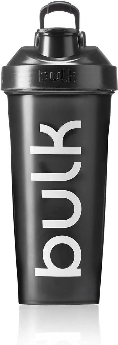 Thijox - Bulk XL Shakerfles 1 liter Gunmetal Black | Lekvrij, BPA-vrij, Draadmengbal voor Klontvrije Shakes, Handige Draaggreep, Transparant Vulniveau
