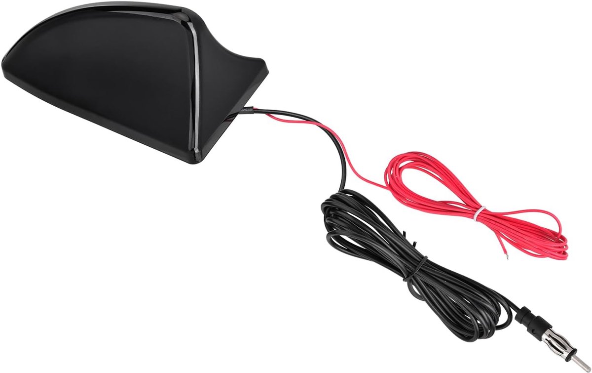SnelShoppen - Haivis Auto Antenne - Shark Fin Met Versterker, AM/FM Radio, Actieve Antenne + 3m Kabel Voor Auto, Truck, SUV, Stereo Ontvanger