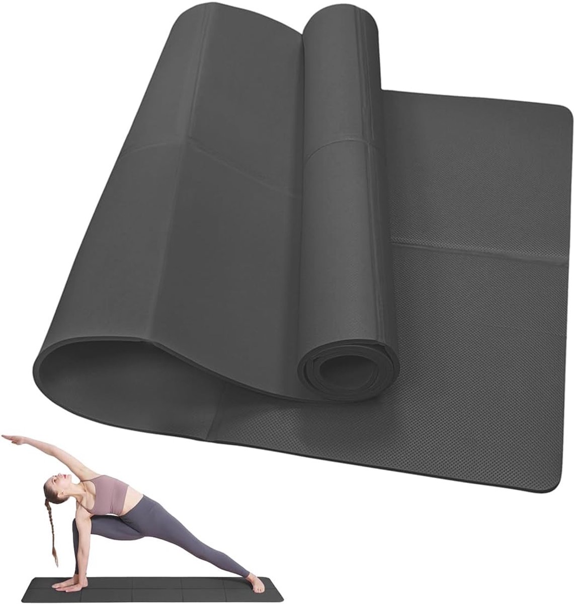 SnelShoppen - Yoga Mat - 6 mm Dikke EVA Fitnessmat voor Mannen en Vrouwen - Antislip Gymnastiekmat voor Yoga, Pilates, Workout, Outdoor, Camping, Reiz