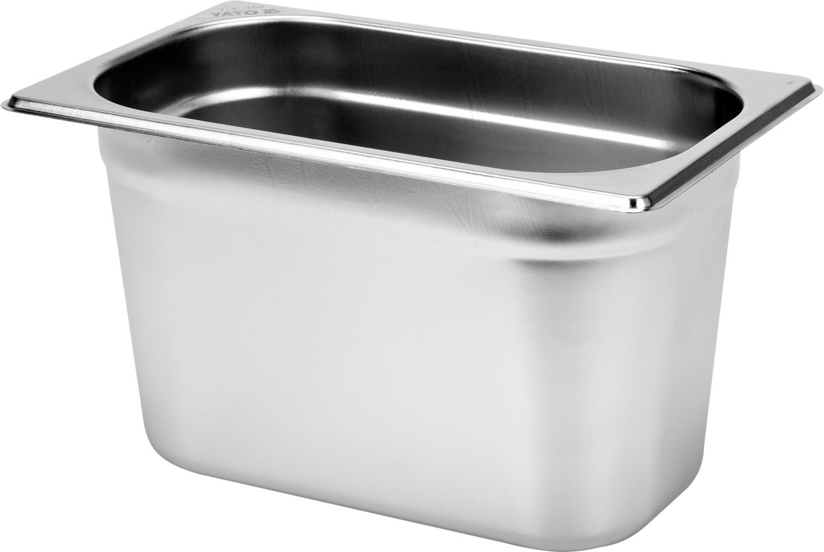 YATO Professionele Gastronorm Bak GN 1/4 – 150 mm Diep – 4.5 Liter – Hoogwaardig RVS 201 – Temperatuurbestendig -40°C tot +300°C