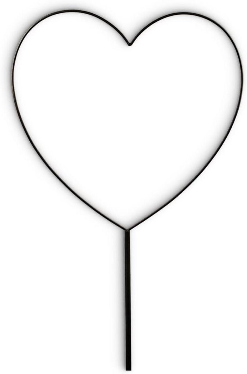 Metalen Hart - Draad Decoratie - Tuin Versieren - Met Steekstok - 50 cm - Zwart