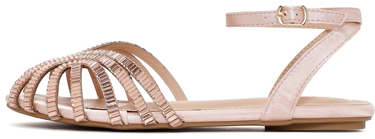DERIMOD Sandalen Imitation Leren Sandalen With Rhinestone Details