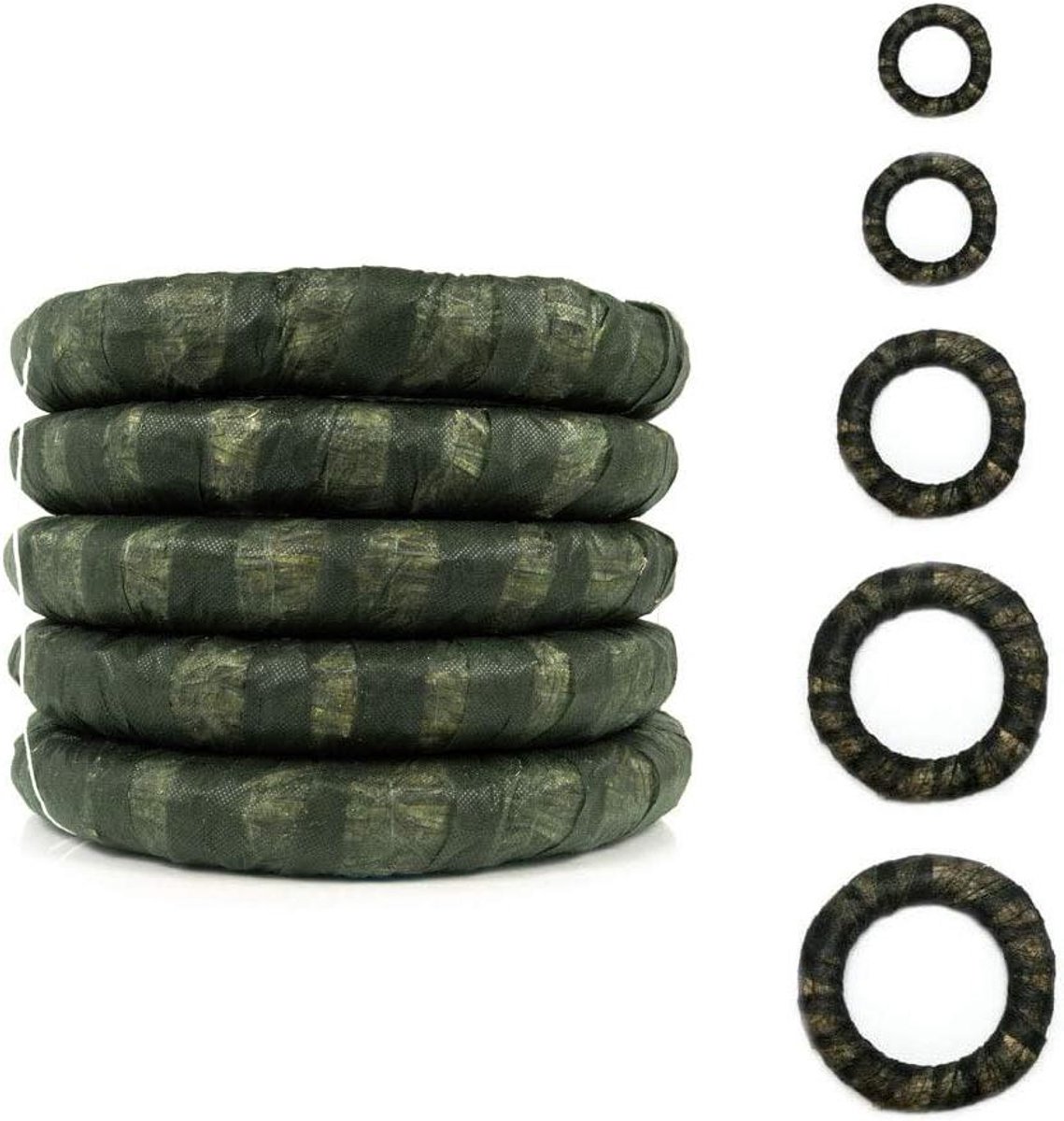 Strokransen Fleece - Decoratieve ringen - Kransen maken - Natuurlijke basis - 5 stuks 33 cm - Natuurlijk