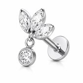 Maevi® Piercing voor Oor - Kleur: Zilver - Formaat: 12 x 6 MM - Titanium - Tragus / Kraakbeen / Helix / Conch - Oorpiercing - Piercing Sieraad - Hoge Kwaliteit - Labret Piercing - Luxe Sieraad - Oorbellen