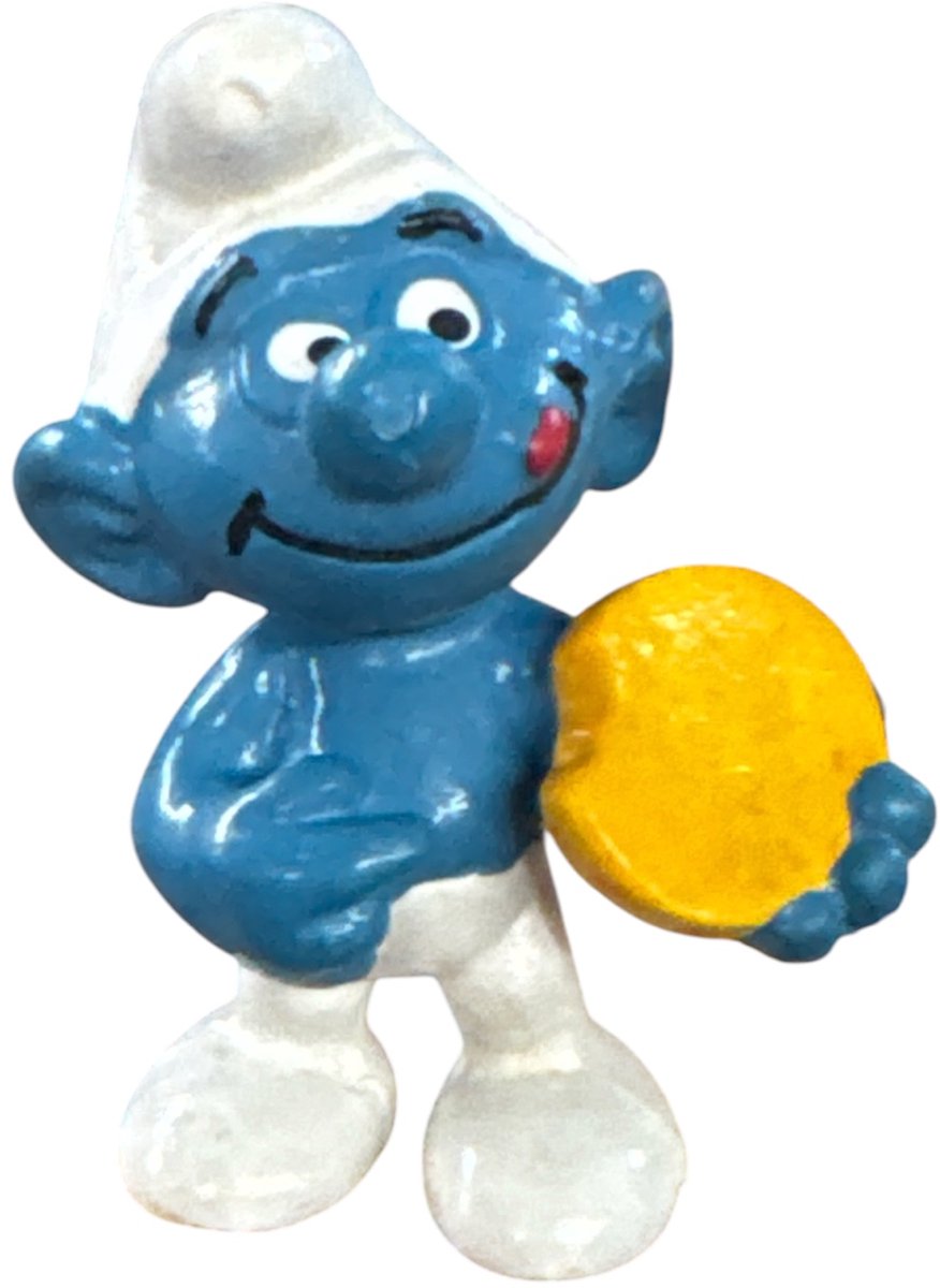 Smurf met koek / speelfiguurtje de smurfen 5,5 cm