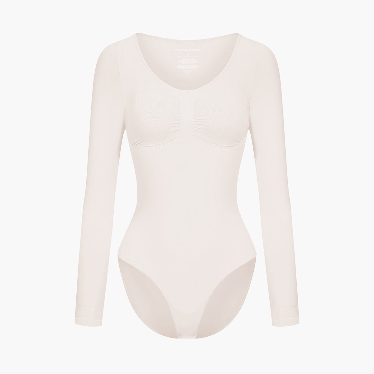 cfab - Bodysuit met corrigerende werking, lange mouwen en bijpassend slipje, zandkleur, maat 5XL