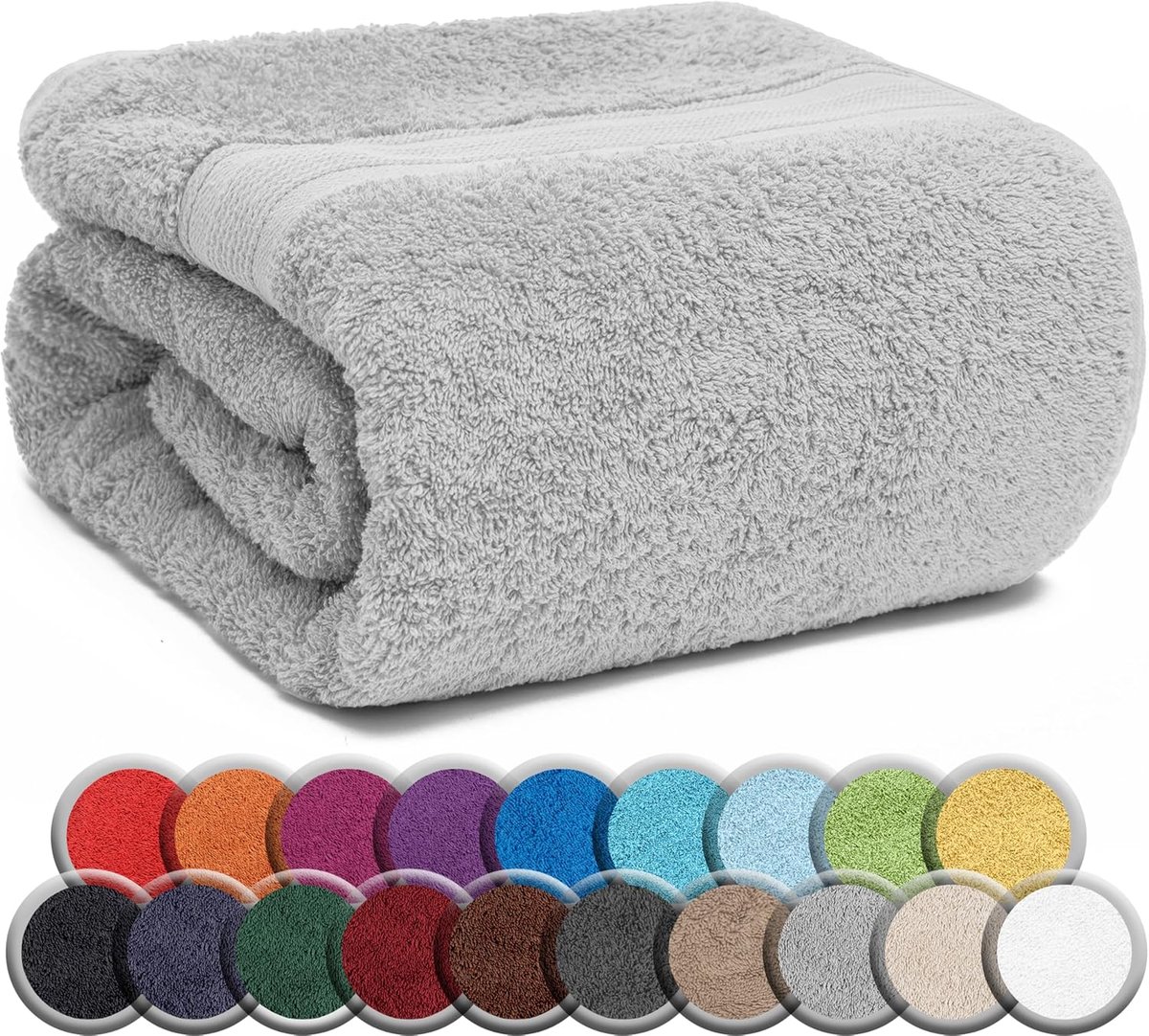SnelShoppen - Premium Sauna Handdoek 80x200 cm, 100% Katoen, Zacht en Cuddly, Grijs, Ideaal voor Thuis en Sauna