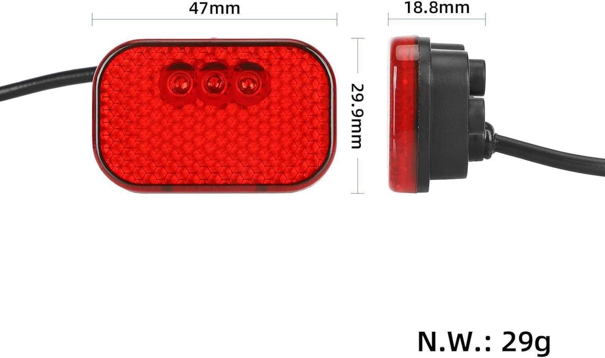 SnelShoppen - Achterspatbord Set voor Elektrische Scooter met Achterlicht en Spatbordhouder, Duurzaam ABS+PC, Geschikt voor KUGOO KuKirin G2 Pro DB, P