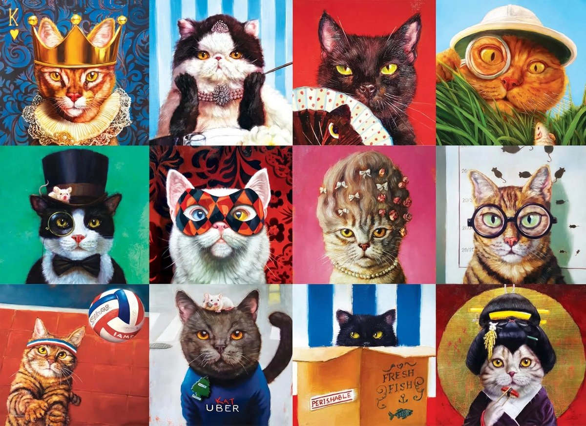 SnelShoppen - 1000 Stukjes Puzzel voor Volwassenen - Make-up Katten Puzzel 70 x 50 cm - Educatief Spel & Uitdaging - Perfect voor Gezinnen en Kinderen