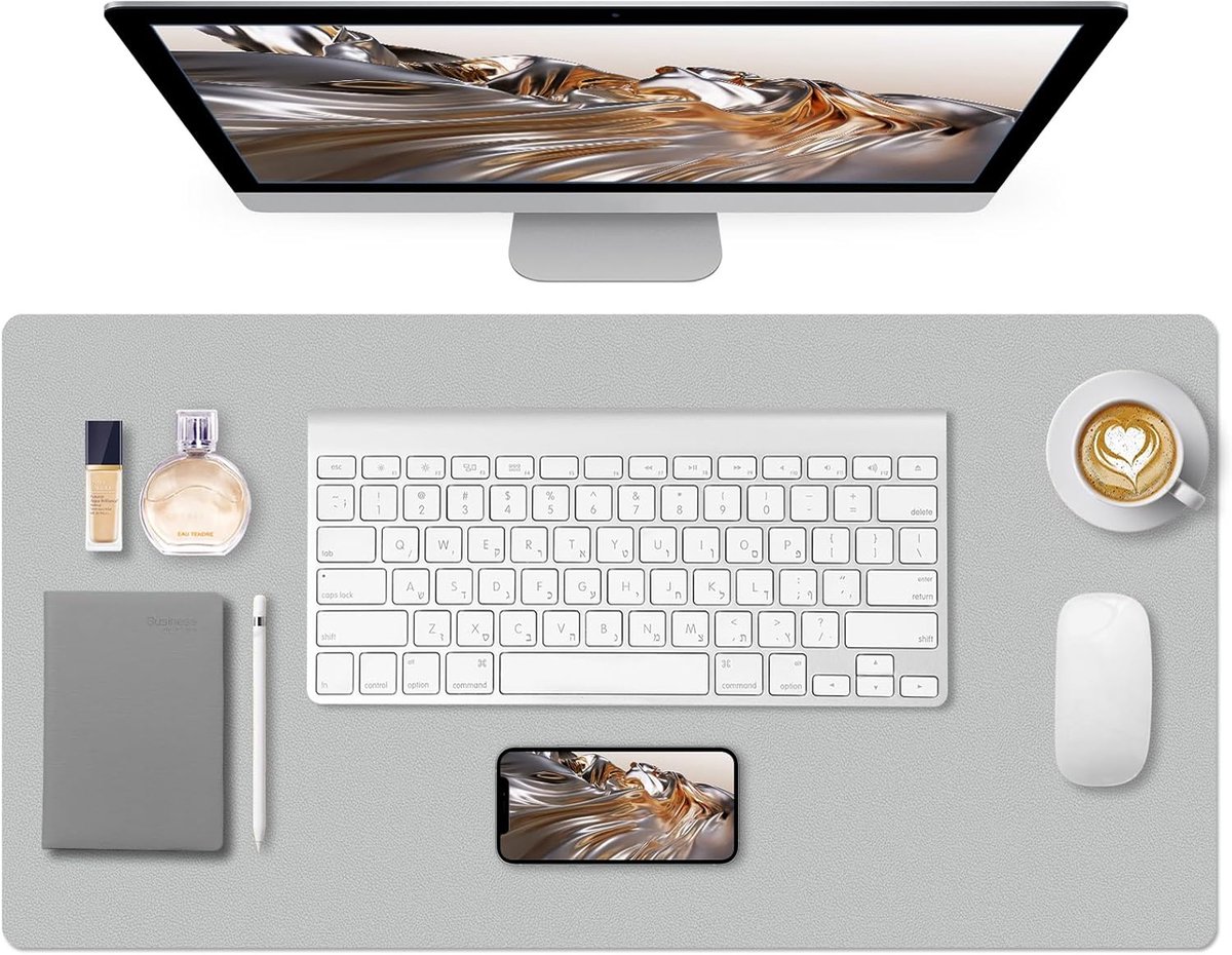 SnelShoppen - Desk Pad Lichtgrijs 80x40cm - Bureau Onderlegger, Waterdicht, Antislip, Ideaal voor Thuiswerk, Kantoor, Creatief Gebruik, Ergonomisch, M