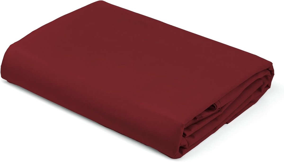 SnelShoppen - Bed Sheet voor Eenpersoonsbed 160 x 290 cm - 100% Katoen - Sangria Kleur - Luxe Beddegoed - Ideaal voor Thuis en Logeerpartijen