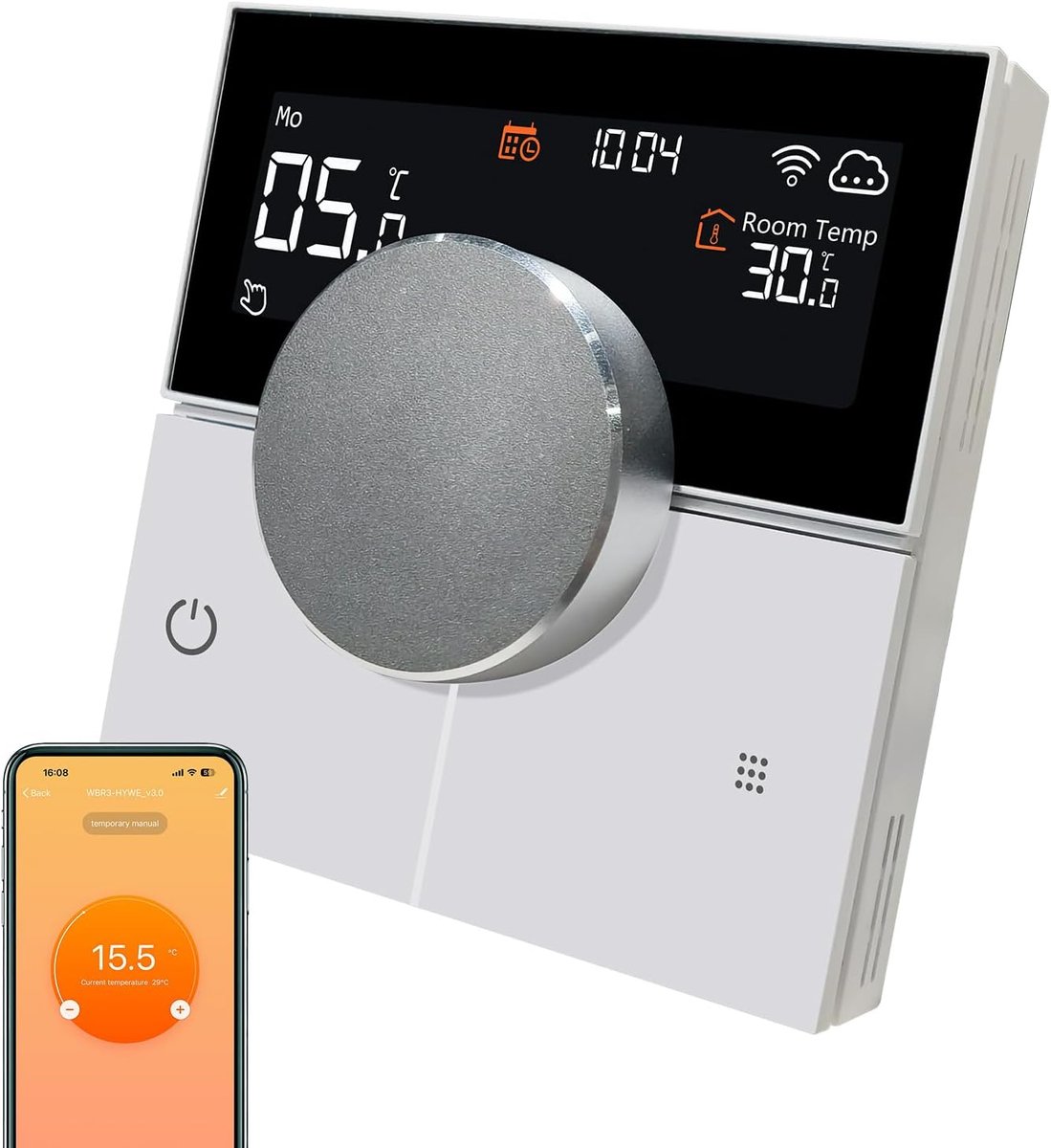 Thijox - Slimme Thermostaat voor Water Vloerverwarming 3A, WiFi Digitale LCD Thermostaat, Compatibel met Alexa en Smart Life App, Programmeerbare Ther