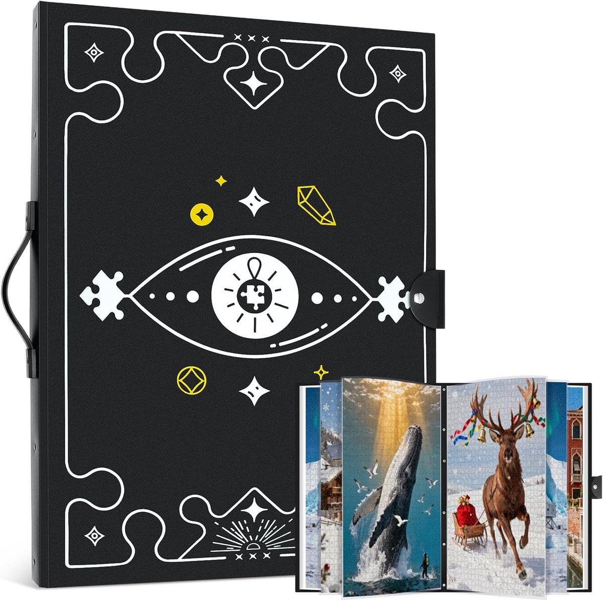 SnelShoppen - 1000 stuk Puzzel Map, Puzzel Organizer met 26 Compartimenten, Draagbaar en Stofvrij, Veilige Opslag voor Puzzel Liefhebbers