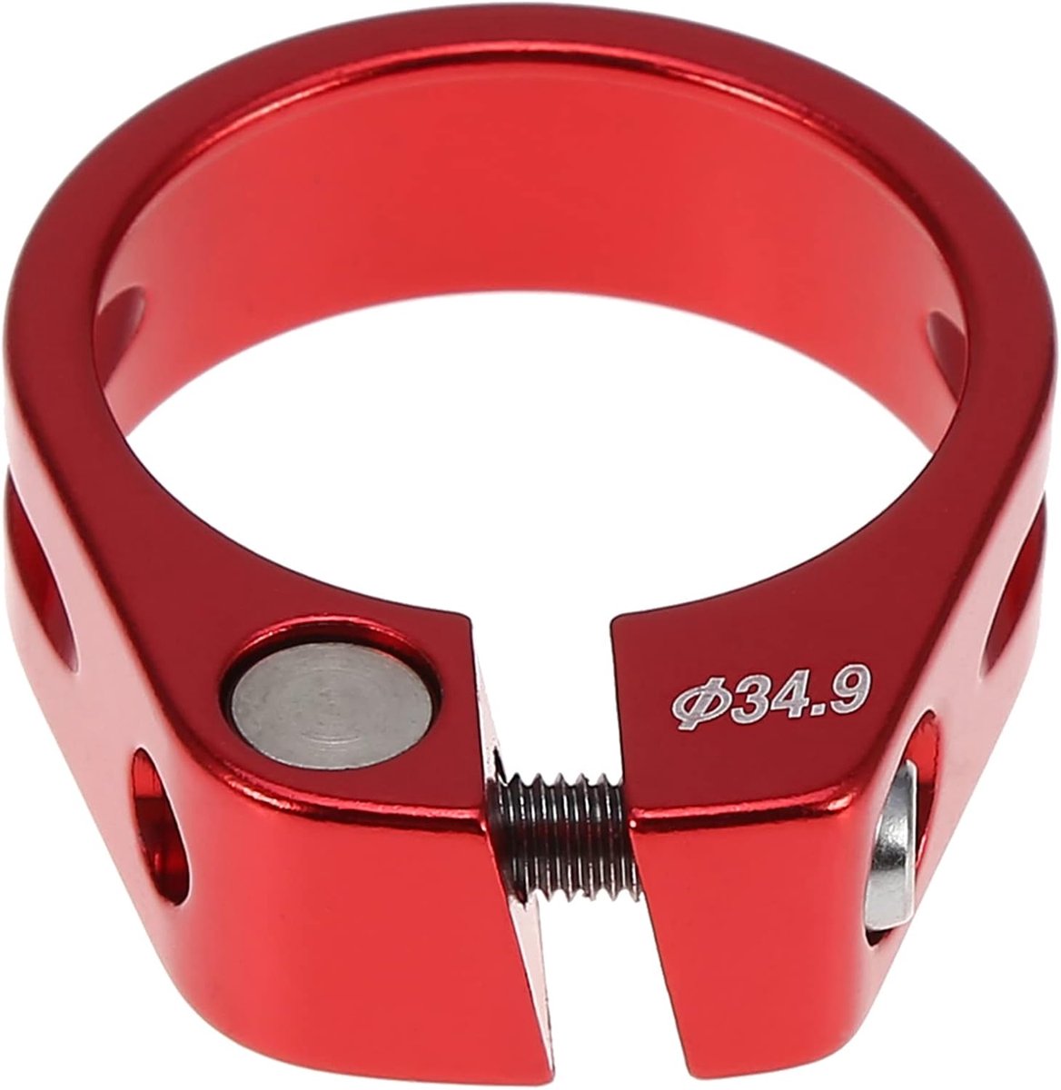SnelShoppen - BMX Zadelklem 36.4mm - Aluminium Legering - Lichtgewicht en Duurzaam - 34.9mm - Rood - Geschikt voor Mountainbike en Fietszadel