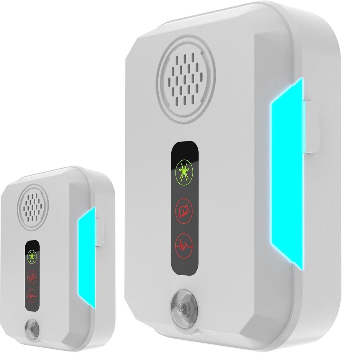 SnelShoppen - Ultrasonic Ongediertebestrijding - 2 Stuks Elektronische Muisafschrikkers - Ultrasoon en LED - 3 Werkmodi - Effectief Tegen Muggen, Spin