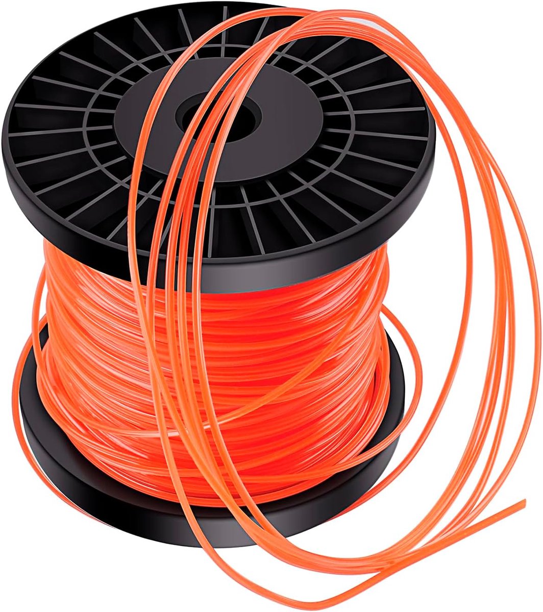 SnelShoppen - Grastrimmer Draad 2,4 mm x 100m - Nylondraad Trimmerlijn - Professionele Maaidraad voor Gazon - Oranje Rood - Geschikt voor Bosmaaier en