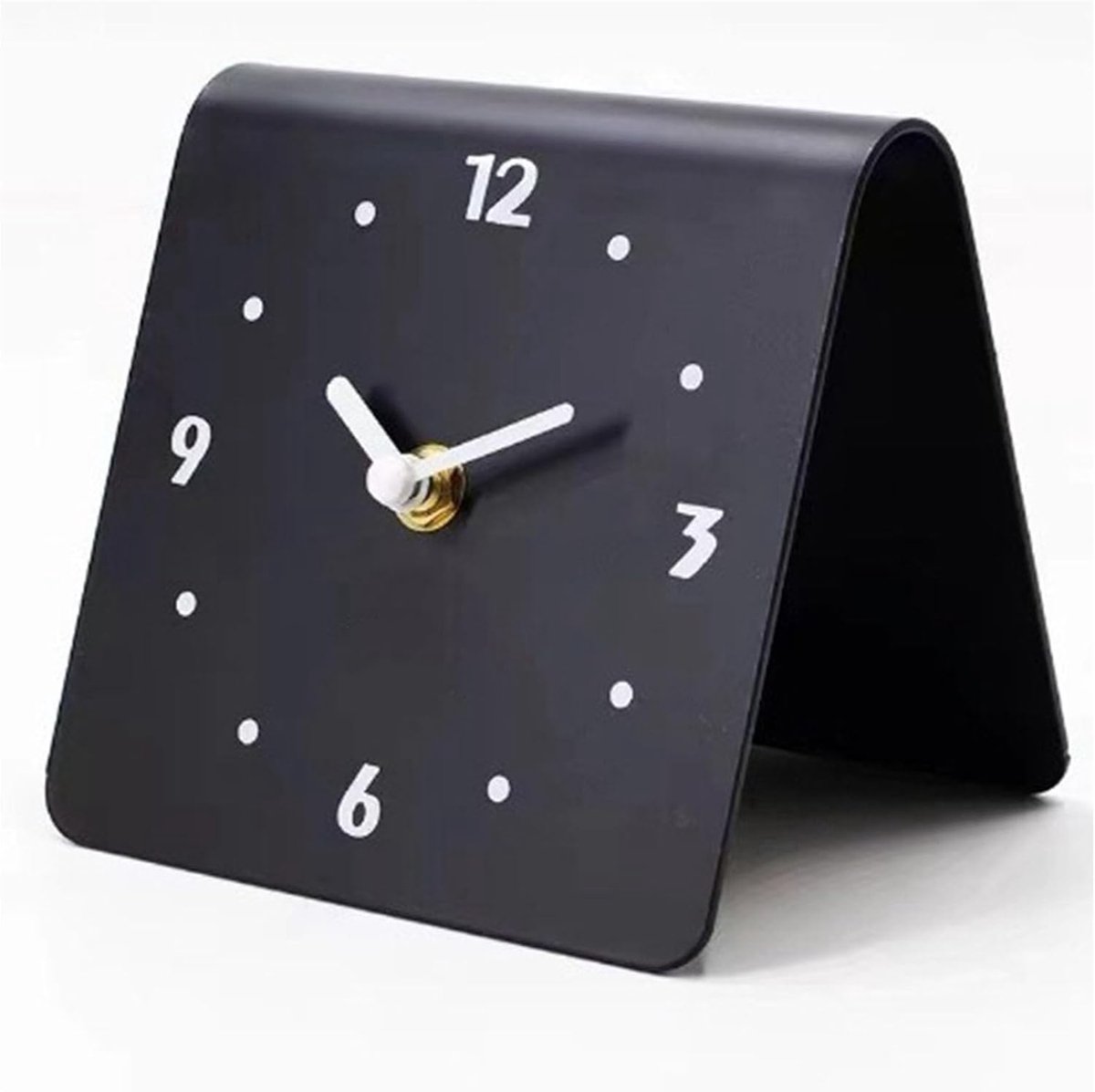 SnelShoppen - Tnfeeon Klassieke Klok - Metalen Tafelklok met Stil Uurwerk - Analoog Alarm met Groot Display - Elegant Design voor Slaapkamer en Woonka