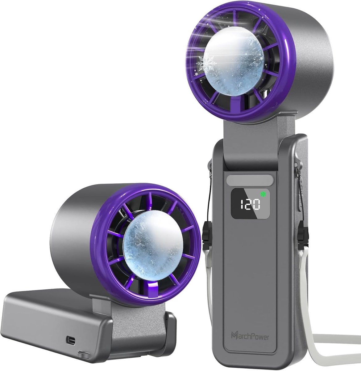 SnelShoppen - Mini Draagbare Ventilator met 120 Snelheidsniveaus, Stille USB-oplaadbare Opvouwbare Tafelventilator met IJs-koude Functie voor Thuis, K