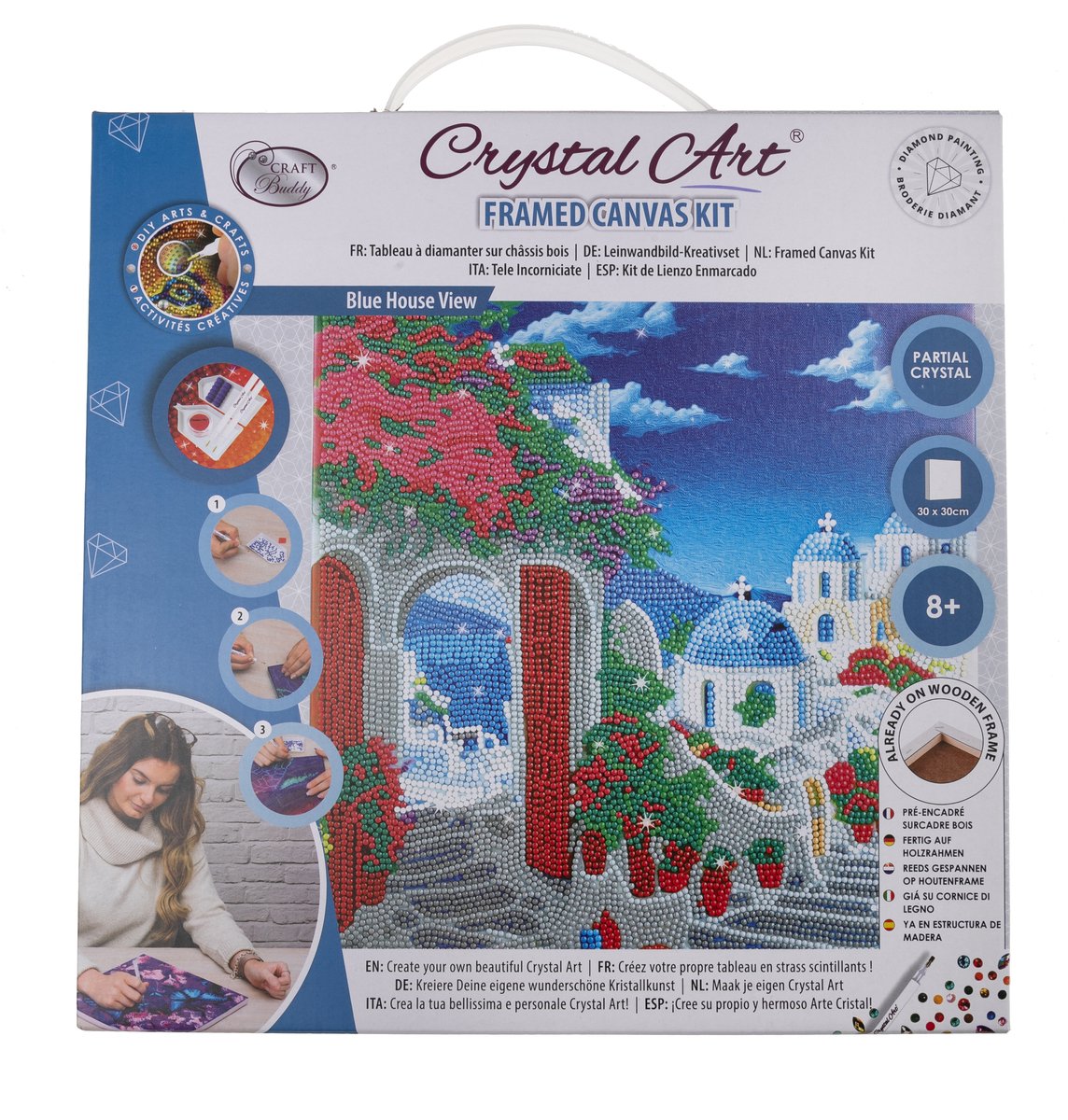 Crystal Art Kit Bleu House Vieuw 30/30 partial