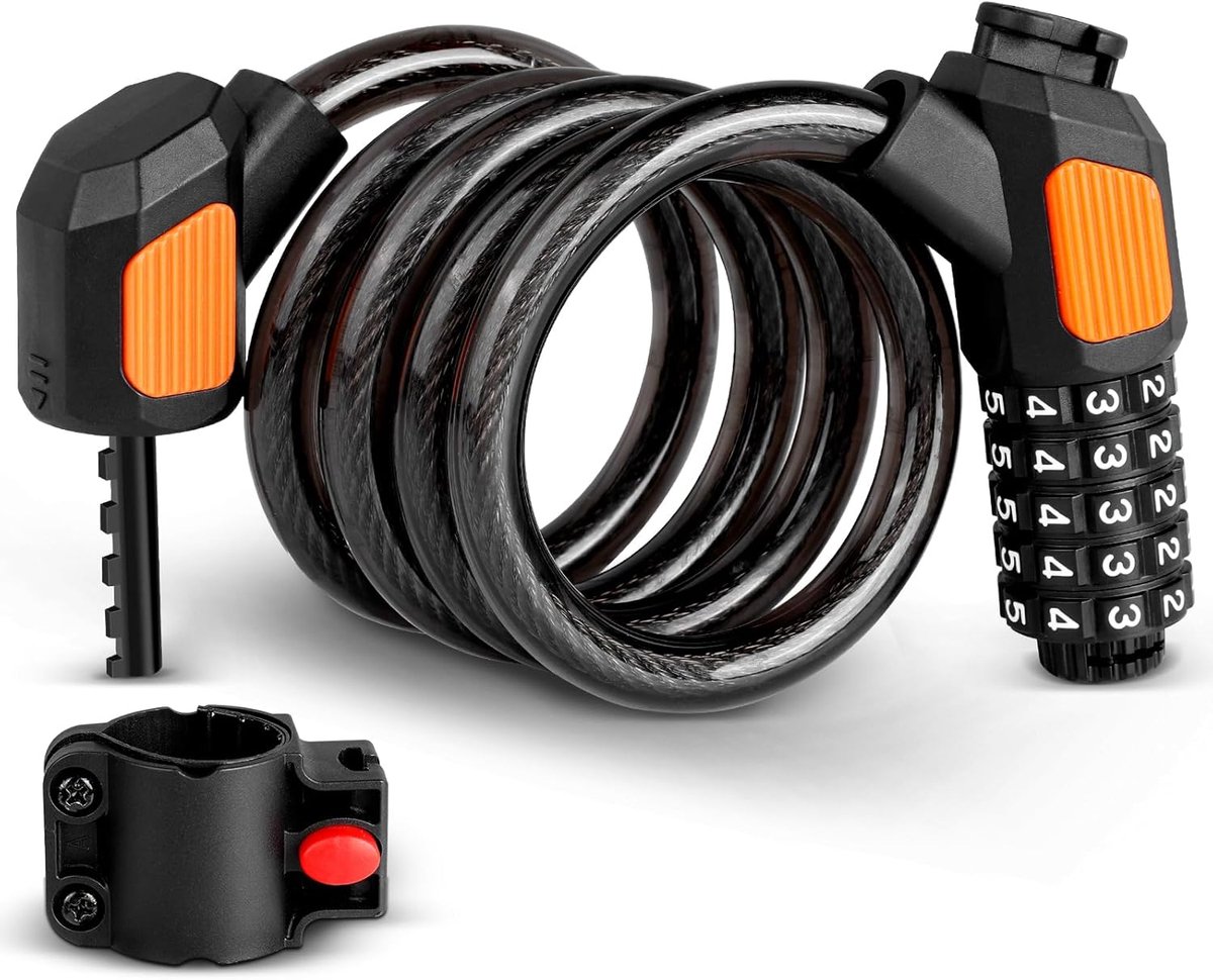 SnelShoppen - Fietsslot Combinatie Fietsketting Diefstalbeveiliging 120 cm x 12 mm Zeer Hoog Veiligheidsniveau Voor Fiets, Driewieler, Scooter, Motorf